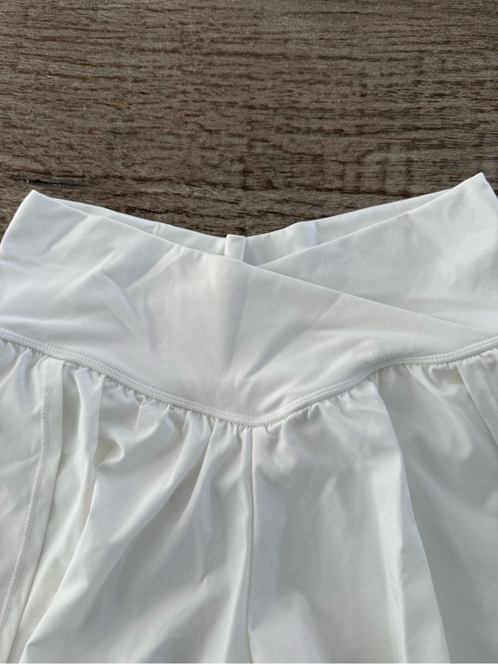 Joy Lab crossover high rise shorts with biker shorts liner size medium white - Picture 3 of 6